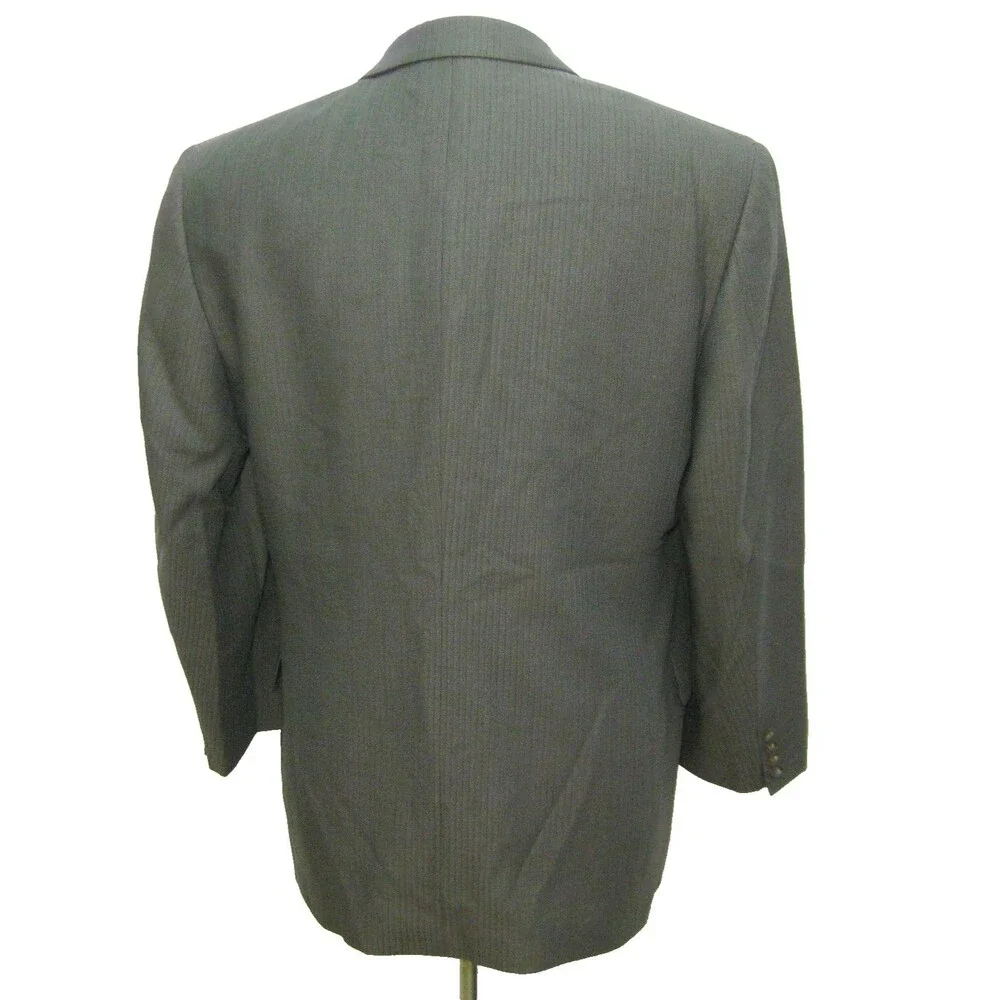 Norman Hilton Mens Size 42S Brown Double Breasted Wool Sport Coat Blazer Jacket
